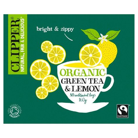 Clipper Organic Fairtrade Green Tea with Lemon http://www.ocado.com Green Tea Lemon, Green Lemon, Organic Green Tea, Organic Soil, Lemon Tea, Valerian, Lemon Peel, Online Supermarket, Organic Teas