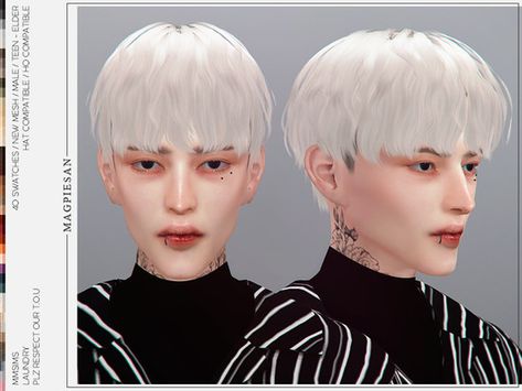 Black To Blue Ombre, Ts4 Hair, Sims 4 Hair Male, Hairstyles Theme, Mod Hair, Hair Male, Pelo Sims, Male Hair, Sims 4 Mm