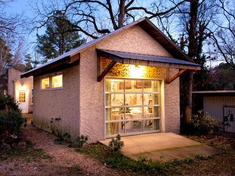 Garage Home Conversion, Garage Conversion Windows, Garage To Studio Conversion, One Car Garage Conversion, Diy Garage Conversion, Small Garage Conversion Ideas, Garage Art Studio, Backyard Garage, Garage Floor Paint