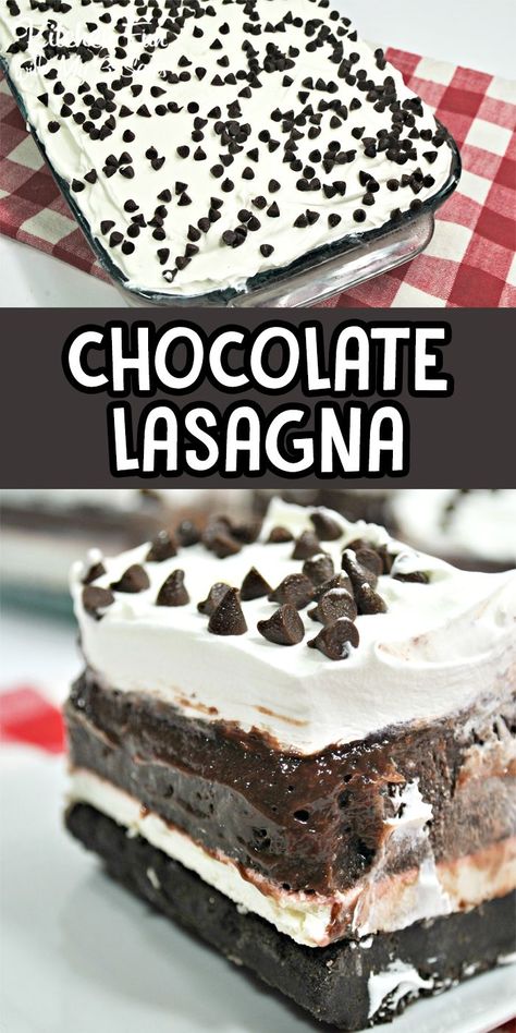 Chocolate Lasagna Cake, No Bake Chocolate Lasagna, Chocolate Lasagna Dessert, Lasagna Cake, Lasagna Dessert, Best Dessert Ever, Chocolate Lasagna Recipe, Oreo Desserts, Dessert Halloween