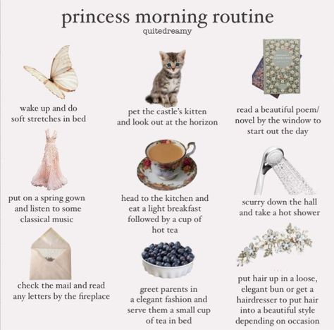 Princess Tips, Wonyoung Motivation, Princess Lifestyle, Aesthetic Tips, Im A Princess, Etiquette And Manners, Pretty Pink Princess, Princess Core, Morning Routines