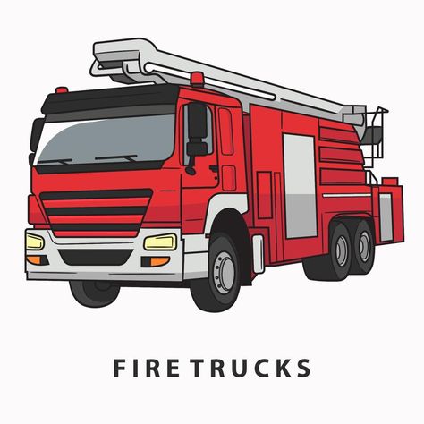 Fire Truck Cartoon, Truck Sketch, Fire Truck Drawing, Fire Dept Logo, Boys Prints, Truck Art, Fire Dept, Fire Engine, Fire Truck