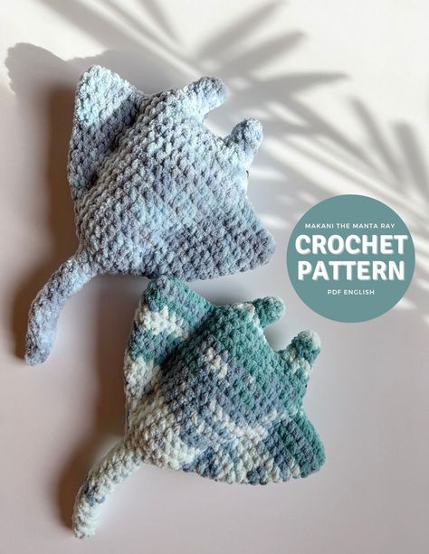 Manta Ray Crochet Pattern, Crochet Manta Ray Pattern Free, Manta Ray Crochet Pattern Free, Sting Ray Crochet Pattern Free, Sting Ray Crochet, Crochet Crafts For Beginners, Marine Crochet, Crochet Manta Ray, Crochet Ray