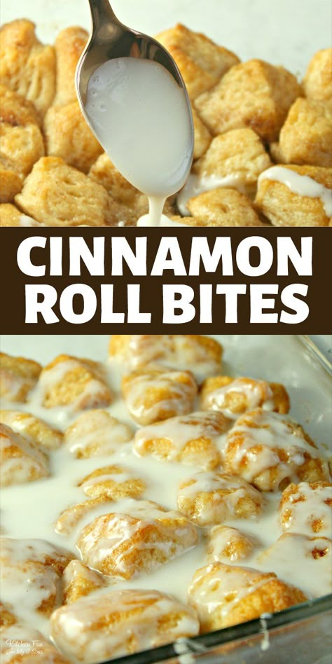 Canned Cinnamon Roll Ideas, Refrigerated Biscuit Recipes, Canned Biscuit Recipes, Recipe Using Canned Biscuits, Using Canned Biscuits, Camp Breakfast, Cinnamon Roll Bites, Biscuit Dough Recipes, Biscuit Cinnamon Rolls