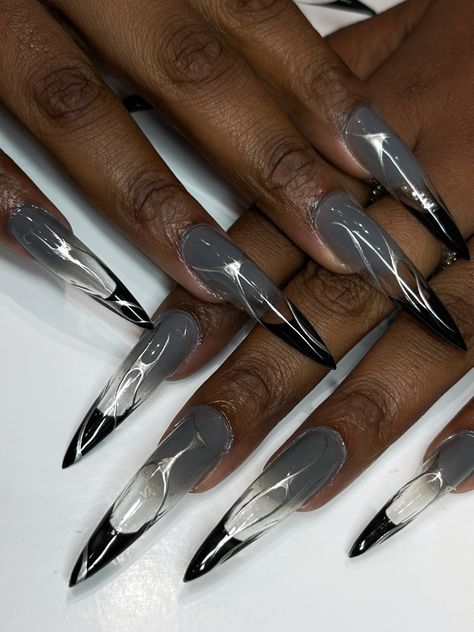 XL Gel X Nails, Nails, Nail Inspo, Chrome nails, french tip nails, glass nails, trending nails Chrome Nails French Tip, Aphrodite Nails, Nail Inspo Chrome, Chrome French, Gel X Nails, X Nails, French Girl Aesthetic, Nyc Nails, Glitter French Manicure