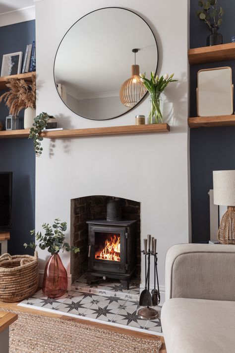 Fish Cross Cottage - Scandinavian - Living Room - Cornwall - by Warren French Interiors | Houzz Scandinavian Living Room Grey, Cottage Scandinavian, Small Cottage Interiors, Victorian Seaside, Scandi Living Room, Snug Room, French Interiors, Living Room Decor Fireplace, Cosy Living Room