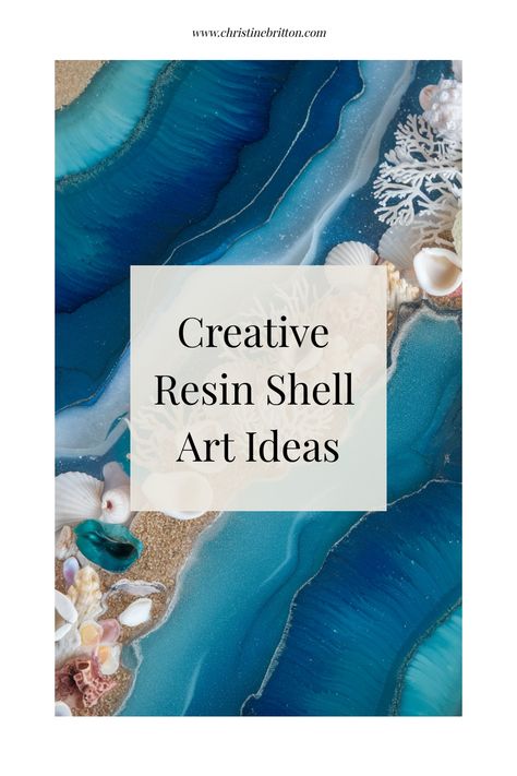 Creative resin art piece featuring ocean-themed designs with shells and coral. Oyster Shell Resin Art, Shell Art Ideas, Resin Seashell Crafts, Resin Hacks, Scallop Shell Craft, Shell Wall Art, Sea Shell Art, Resin Sea, Sea Glass Artwork