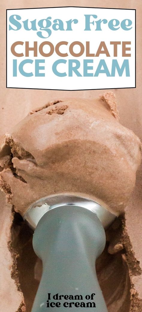 Did you know you can make rich and creamy chocolate ice cream with no added sugar? It's super easy to do! I use monkfruit sweetener, so this is a great low-carb recipe for satisfying your sweet tooth. Healthy Chocolate Ice Cream, Monkfruit Sweetener, Sugar Free Desserts Easy, Sugar Free Ice Cream, Ice Cream Recipes Machine, Icee Recipe, Chocolate Ice Cream Recipe, Sorbet Ice Cream, Avocado Ice Cream