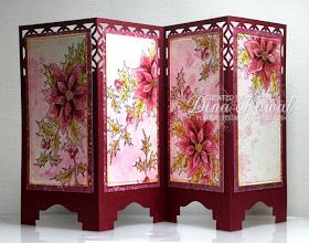 Dina Kowal Creative: Holiday Blitz Tutorial: Screen Divider Card Screen Cards, Screen Divider, Asian Cards, Folding Cards, Card Folds, Fun Folds, Folding Screen, Shaped Cards, Making Greeting Cards