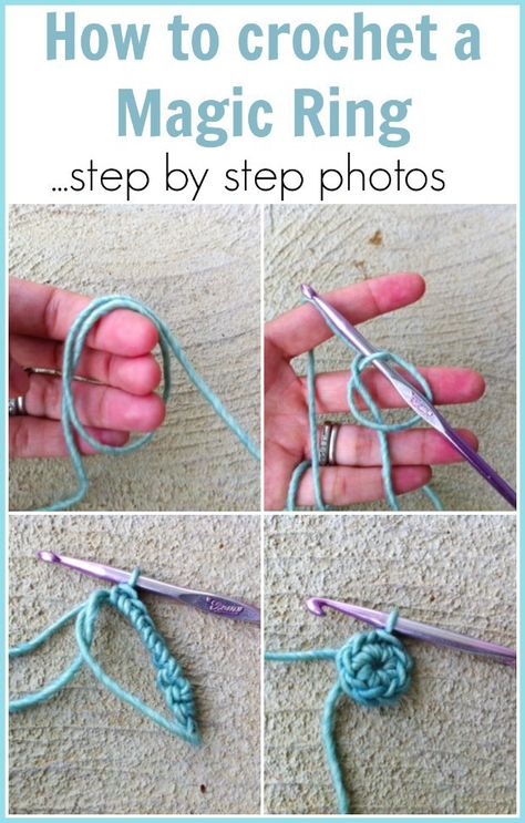 Step by step tutorial for how to crochet a magic ring. For making crochet in the round for hats, amigurumi etc Ring Crochet Pattern, Crochet A Magic Ring, Crochet In The Round, Magic Circle Crochet, Magic Pattern, Magic Ring Crochet, Ring Crochet, Crochet 101, Tutorial Amigurumi