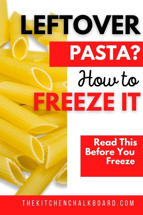 Read on to learn how to freeze pasta from The Kitchen Chalkboard. Follow these easy steps to make sure your pasta freezes well and is easy to defrost. Plus, how long frozen pasta lasts, how to freeze spaghetti and pasta with meat sauce! Everything you need to reduce food waste. How To Freeze Cooked Pasta, Can You Freeze Cooked Pasta, Can You Freeze Spaghetti, How To Freeze Pasta, Can You Freeze Pasta, Freeze Spaghetti, Freeze Pasta, Freezing Pasta, Freezing Cooked Pasta