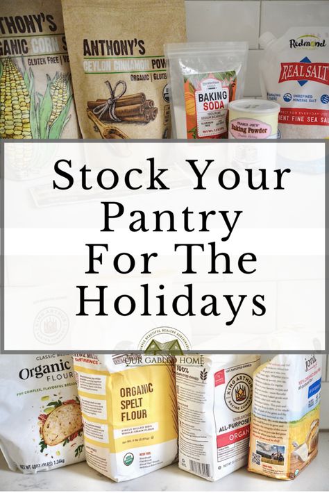 Learn how to stock the pantry for the holiday season so that you can save time and money. FREE printable checklist included! Pantry Stock Up List, Modern Homemaking, Pantry Stock, Pantry List, Stock Your Pantry, Homestead Kitchen, Holiday Chaos, Kitchen Basics, Thanksgiving Stuffing