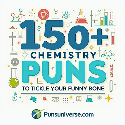 Unleash a reaction of laughter with our "150+ Chemistry Puns to Tickle Your Funny Bone!" 🧪⚗️ Whether you're a science whiz or just looking for a giggle, these puns are sure to bond with you. Don't miss the chance to add a little humor to your day—it's elemental! 💡😂 #puns #ChemistryHumor #ScienceFun #FunnyPuns #GeekyGags #LaughterIsTheBestMedicine Chemistry Jokes Flirty, Funny Chemistry Jokes, Chemist Jokes, Periodic Table Puns, Biology Puns Science Jokes, Science Puns Biology, Clever Jokes, Chemistry Puns, Chemistry Memes Humor Funny