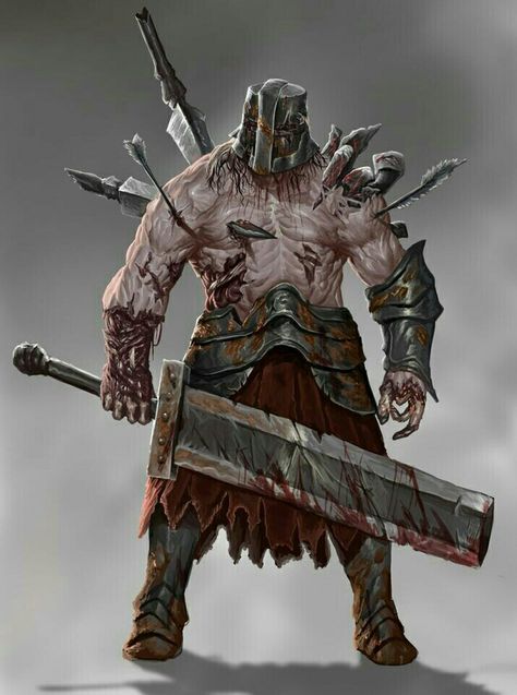 Zombie Soldier Brute   - Pathfinder PFRPG DND D&D d20 fantasy Black Iron Tarkus, Dark Souls Art, 다크 판타지, Monster Concept Art, Fantasy Monster, Soul Art, Monster Design, Creature Concept Art, Fantasy Warrior