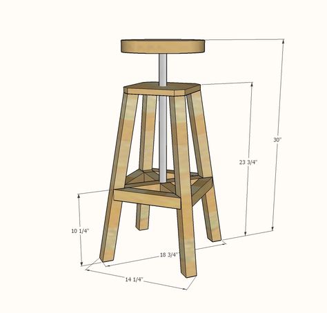 Diy Bar Stools, Farmhouse Stools, Round Bar Stools, Diy Stool, Wooden Stool, Stool Design, Wood Stool, Industrial Furniture, Diy Wood Projects