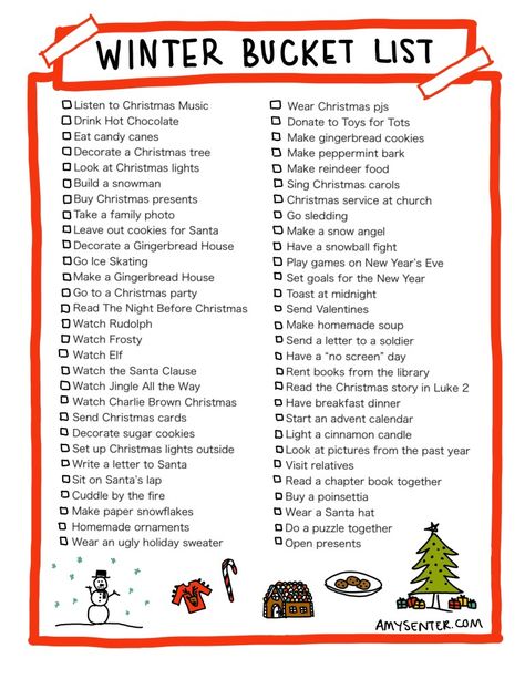 Apartment Activities, Winter Break Bucket List, Winter Apartment, Christmas Bucket List Printable, Winter Family Activities, Winter Checklist, Bucket List Printable, Christmas Checklist, December Quotes