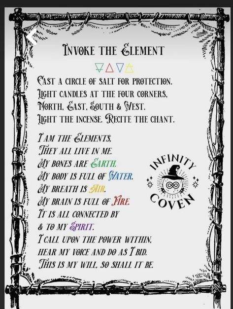 How To Invoke Spirits, The Elements Witchcraft, Coven Spells, Elements Witchcraft, Casting Circle, Witchy Notes, Elemental Witchcraft, Lyne Renee, Book Of Shadows Spells