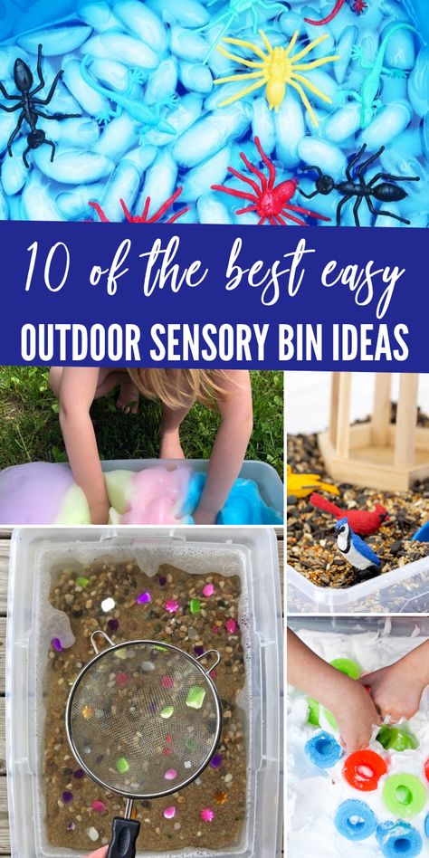 vHere are 10 of the best outdoor sensory bin ideas you have to see for yourself. Enjoy the outdoors on a summer day with one or more of these activities! #passion4savings #outdoor #easy #fun #forkids #sensory #sensorybins #best #learningactivity Toddler Outdoor Play, Sensory Bin Ideas, Outdoor Activities For Toddlers, Toddler Outdoor, Fun Outdoor Activities, Sensory Activities Toddlers, Outside Activities, Toddler Sensory, Sensory Boxes