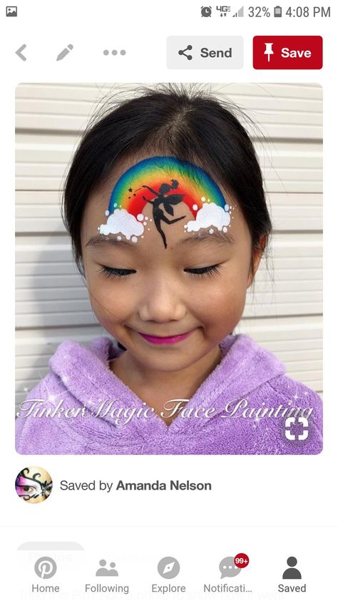 Hippie Face Paint, Rainbow Face Paint, Fairy Face Paint, Clown Face Paint, Fairy Face, Face Painting For Boys, Christmas Face Painting, Cheek Art, Girl Face Painting