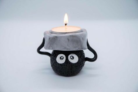 Soot Sprite, Clay Candle, Diy Air Dry Clay, Sculpture Art Clay, Air Dry Clay Projects, Clay Diy Projects, Diy Ceramic, Tanah Liat, Clay Crafts Air Dry