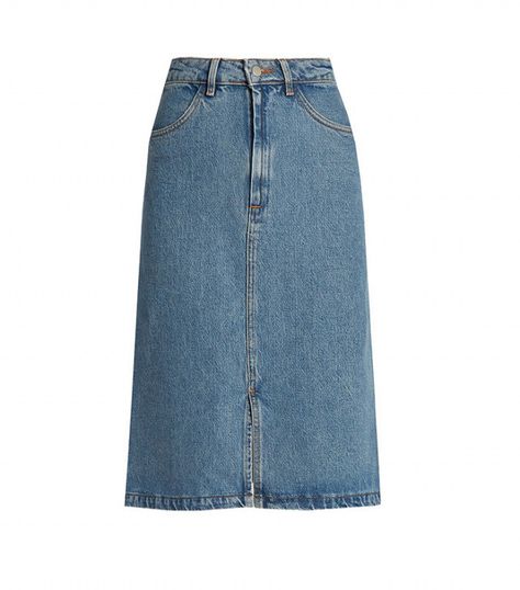 Long Skirt Jeans, Blue Striped Skirt, Denim Skirts Knee Length, Jean Skirt Outfits, A Line Denim Skirt, Long Jean Skirt, Chinese Fashion Street, Skirts Denim, Retro Skirt