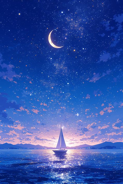 AI-generated Illustration by tarotaro - Pixiv 3524455  AI generated Illustration stars #ai  #wallpaper   #illustration  #background  #aiillustration  #scenery  #nightview Illustration Stars, Night Sky Aesthetic, Aquatic Art, Fantastic Wallpapers, Wall Street Art, Wallpaper Illustration, Dreamy Artwork, Drawing Wallpaper, Illustration Background