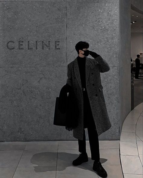 Korean Men Fashion, Korean Suit, Korean Street Fashion Men, Long Coat Outfit, Long Coat Men, Black Outfit Men, Suits Korean, Classy Suits, Classy Outfits Men