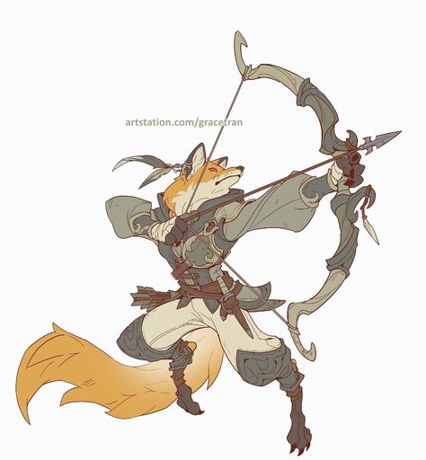 ArtStation - Foxfolks, Grace Tran Fantasy Cat, Fox Character, Monster Concept Art, Game Character Design, Creature Concept Art, Professional Art, Fantasy Concept Art, Animal Sketches, Dnd Characters