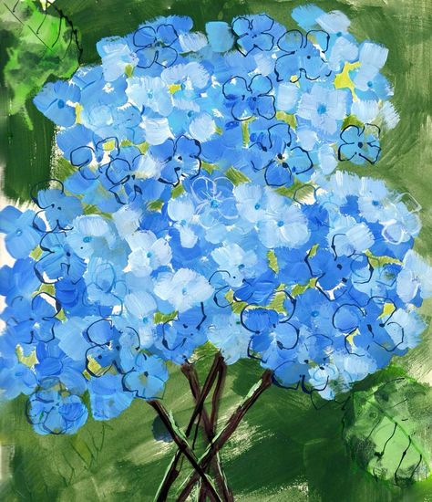 Hydrangea blooms #hydrangea #bluehydrangeaart #wallart #flowerart #blueflowerart #gouacheart #hydrangeaillustration #hydrangeapainting #artlicensing #artforthehome #mindfulpainting #paintingformentalhealth Kitsune Design, Blue Flower Art, Hydrangea Painting, Hydrangea Not Blooming, Gouache Art, Art Licensing, Blue Hydrangea, Hydrangea, Flower Art