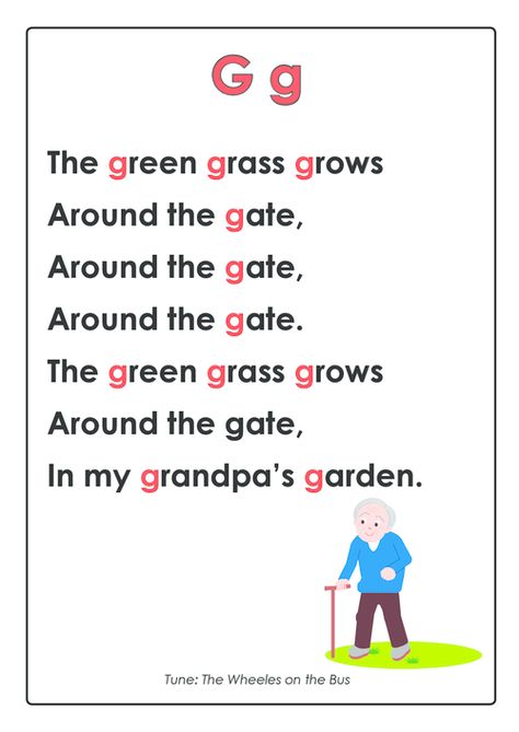 This free and printable letter rhyme is a great catalyst for teaching your child their letters! Once you sing this rhyme a Letter G Activities, Letter Song, Songs For Toddlers, Alphabet Phonics, Abc Songs, Alphabet Songs, Teaching Letters, Preschool Songs, Preschool Letters