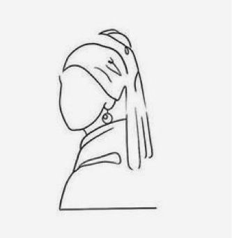 Mona Lisa Tattoo Simple, Painting Tattoo Minimalist, Famous Art Tattoo Minimalist, Monet Tattoo, Art Deco Study, Art History Tattoo, Famous Art Coloring, Continuous Line Tattoo, Simple Line Tattoo