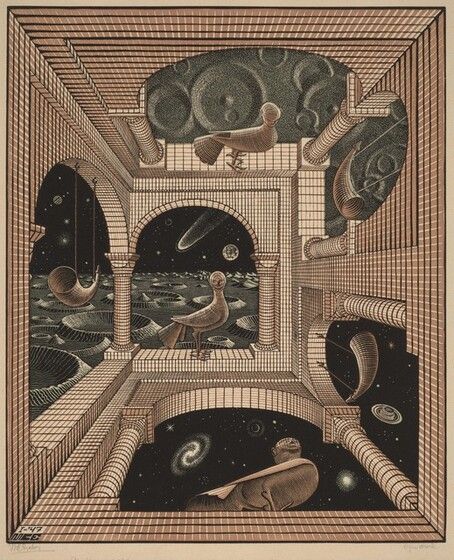 Escher Art, M C Escher, Poster Vintage Retro, Mc Escher, National Gallery Of Art, Square Canvas, Wood Engraving, Fine Arts Posters, Exhibition Poster