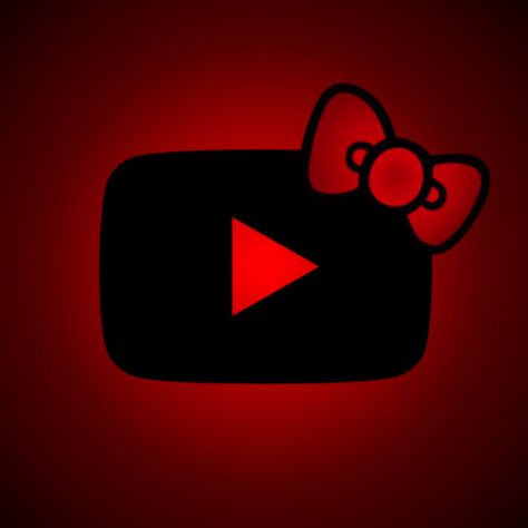 Youtube Y2k Icon, Custom Youtube Icon, Cute App Icons Aesthetic Red, Hello Kitty Youtube Icon, Youtube Aesthetic Icon, App Icon Ideas, Red Icons For Apps, Dnd Wallpaper, Youtube Pfp