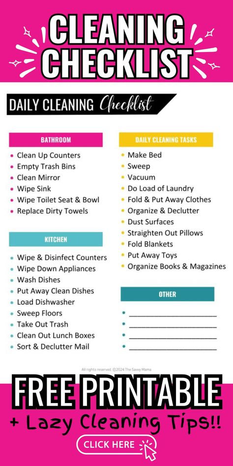 Discover the ultimate guide to lazy cleaning tips with our FREE cleaning checklist! This blog post is packed with effective cleaning hacks to simplify your routine and keep every room in your home spotless. Whether you're setting up a cleaning schedule or just need a boost in cleaning motivation, this guide has you covered. Say goodbye to stressful cleaning sessions and hello to a tidy, organized home. Download your checklist now! Free Cleaning Checklist Printable, Free Cleaning Checklist, Cleaning Checklist Printable Free, Free Printable Cleaning Schedule, Cleaning Supplies Caddy, Lazy Cleaning, Daily Cleaning Checklist, Cleaning Schedules, Cleaning Checklist Printable