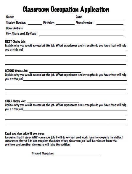 Classroom job application Classroom Responsibilities, Classroom Job Application, Classroom Job, Classroom Economy, Class Jobs, Personal Social, 5th Grade Classroom, Work Stations, Classroom Tools