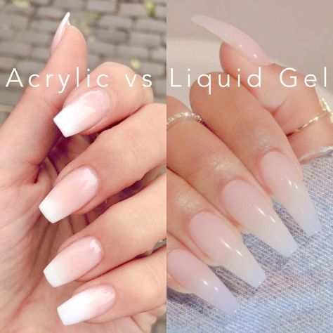 Acrylic Nails vs Liquid/ Hard Gel – •NailsBrowsBrazilians• Gel Vs Acrylic Nails, Gel Vs Acrylic, Liquid Gel Nails, Gel Powder Nails, Nails Short Acrylic Almond, Short Acrylic Almond, Nails Short Acrylic, Nails Acrylic Square, Hard Gel Nails