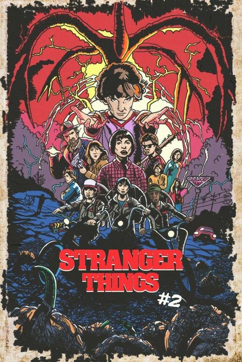 Stranger Things Comic, Poster Stranger Things, It Poster, Printable Wall Collage, Stranger Things Poster, Comic Poster, Vintage Poster Design, Stranger Things Art, Retro Horror