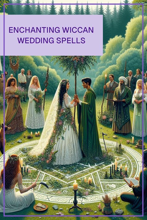 Discover the magic of a Wiccan wedding! Learn how to infuse your special day with love spells and celebrate in mystical harmony. Unfold the secrets of a spellbinding celebration of love with this inspirational guide. Welsh Wedding Traditions, Wiccan Wedding Traditions, Wedding Witchcraft, Witchcraft Wedding, Wicca Wedding, Mystical Wedding, Celtic Handfasting, Witchy Wedding, Wiccan Wedding