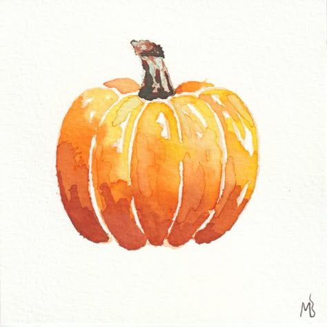 Fall Watercolor Doodles, Watercolor Jack O Lantern, Autumnal Watercolour, Fall Watercolor Cards, October Watercolor, Watercolour Pumpkin, Fall Watercolor Paintings, Fall Watercolor Art, Halloween Watercolor Art