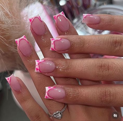 Pink Tip Nails, Overlay Nails, Fall Acrylic, Builder Gel Nails, Gel Acrylic Nails, Diy Acrylic Nails, Girly Acrylic Nails, French Tip Acrylic Nails, Work Nails