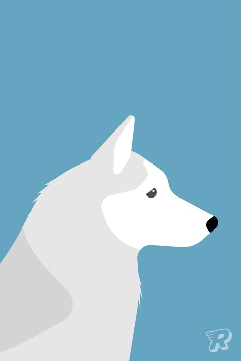 Harold the Husky Minimal Animal Art, Minimal Dog Illustration, Husky Painting Easy, Husky Illustration, Minimal Painting, Small Canvas Paintings, Geometric Animals, Art Idea, Dog Illustration