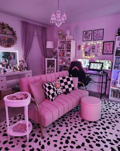 Barbie Apartment, Pink Furniture, Barbie Room, Pink Living Room, Future Apartment Decor, Woman Cave, Pink Home Decor, Hobby Room, Apartment Decor Inspiration