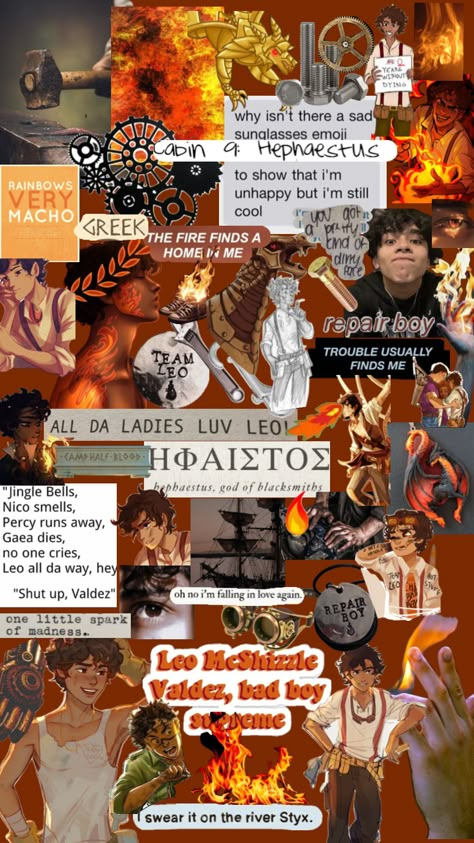 Percy Jackson Leo, Percy Jackson Wallpaper, Team Leo, Greek Mythology Humor, Im Falling In Love, Percy Jackson Fan Art, Percy Jackson Characters, Percy Jackson Memes, Leo Valdez