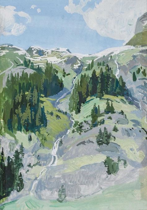 Silence Illustration, Fairfield Porter, Painting Artist, Arte Inspo, Landscape Illustration, Gouache Painting, Pretty Art, 그림 그리기, Painting Inspiration