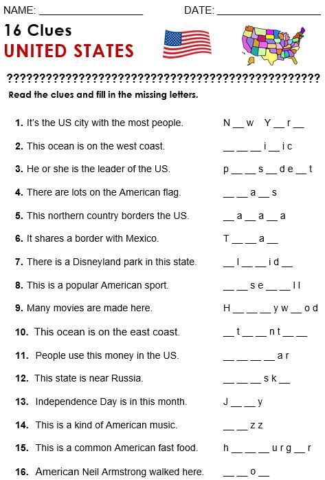 United States - All Things Topics Learning States Free Printables, American Culture United States, Fun Social Studies Activities, History Worksheets For Kids, United States Worksheets, 50 States Activities, 8th Grade History, Learning States, Logic Math