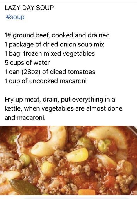 Lazy Day Soup, Soup Recipes Comfort, Recipes Slow Cooker, Linda Smith, Comfort Soup Recipes, Homemade Soup Recipe, Recipes Soup, Comfort Soup, Easy Soup