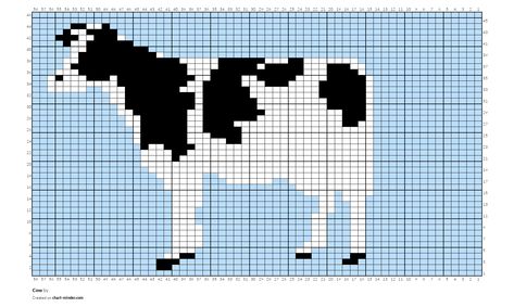 Cow by ant | Chart Minder Cow Alpha Pattern Crochet, Cow Alpha Pattern, Library Signs, Free Chart, Alpha Patterns, Ants, Ravelry, Pixel Art, Cow