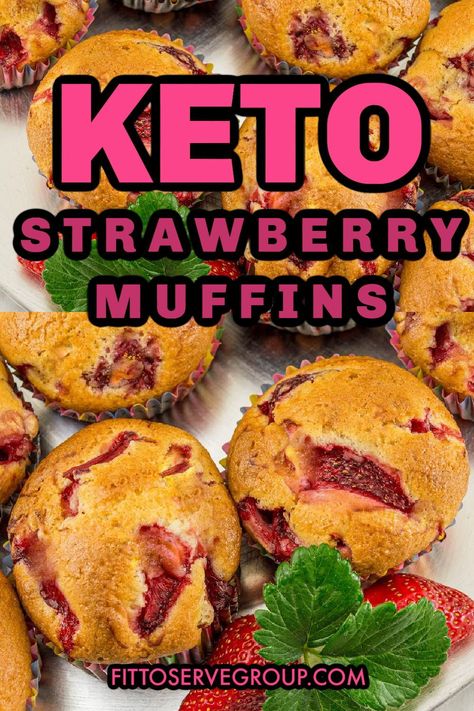 Keto Strawberry Muffins Almond Flour, Keto Strawberry Cream Cheese Muffins, Keto Frozen Strawberry Recipes, Low Carb Strawberry Muffins, Strawberry Keto Recipes, Keto Strawberry Recipes, Keto Muffins Almond Flour, Sugar Free Muffins Recipes, Keto Strawberry Dessert