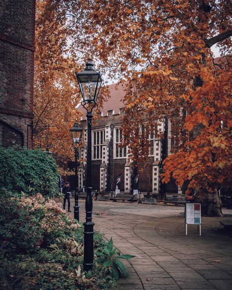 Temple is a historic legal district, home to the Royal Courts of Justice and judicial establishments like Middle Temple, one of London’s 4 Inns of Court, with gardens beside the Thames and a grand 16th-century hall. 🍂🍁 ———————————————————— #autumninlondon #templelondon #temple #architecture #christmas2019 #london  #englishtravel #englandtravel #britain  #lundonlens #photosofbritain  #weloveengland #welovebritain #bestofbritain #bestbritishphoto #topukphoto #bestukphotos #topukphoto #anglophile Ireland Autumn, Autumn Images, Modern Halloween, Vintage French Country, Some Beautiful Pictures, Autumn Scenes, Anushka Sharma, Autumn Beauty, Autumn Cozy