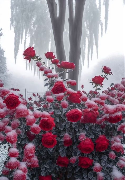 Blood On Snow, Facts About Halloween, Pretty Flowers Pictures, Frozen Rose, Love Rose Flower, Halloween Facts, About Halloween, Nothing But Flowers, Pretty Landscapes